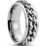 Sentio | Zilverkleurige Roestvrijstalen Schakelketting Ring