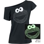 Zwarte Sesamstraat Effen T-shirts  in maat M voor Dames 