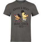 Grijze Sesamstraat Effen T-shirts Ronde hals  in maat S voor Heren 