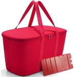 Set bestaande uit Reisenthel coolerbag en koelaccu - geïsoleerde koeltas, opvouwbaar, robuust, met ritssluiting - 44,5 x 24,5 x 25 cm, rood
