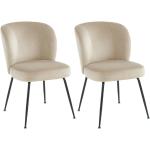 Beige Metalen Vente-unique Design stoelen 2 stuks 