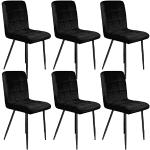 Moderne Zwarte Fluwelen armleun Design stoelen 6 stuks Sustainable 
