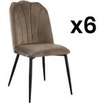 Grijze Metalen armleun Vente-unique Design stoelen 6 stuks 