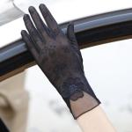 Sexy Grijze Zijden Bloemen Touch Screen handschoenen  voor de Lente voor Dames 