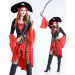 Sexy Rode Polyester Piratenkostuums  in Grote Maten  in Grote Maten met motief van Halloween voor Dames 