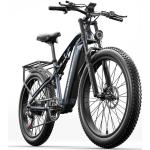 Grijze Elektrische fietsen  in 26 inch  met 7 versnellingen met motief van Fiets voor Dames 