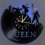 SHHAO The Queen Rock Music Band Vinyl Wandklok, LED 7 Kleur Nachtlamp Retro Wandklok, Woonkamer, Keuken, Unieke Geschenken Handgemaakte Home Wall Decor (met licht)