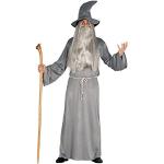 shoperama Gandalf heren kostuum grijs gewaad hoed riem tovenaar hekser goochelaar, maat: L