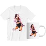 Sidney Maurer Portret van Ariana Grande Kids T-shirt en Mok Bundel voor Meisjes Jongens Merchandise Kleding Gift Set, Kleur: wit, 12-13 jaar