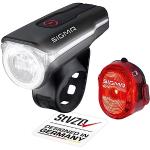 SIGMA SPORT - Led-fietsverlichtingsset AURA 60 en NUGGET II | StVZO-goedgekeurd, op batterijen werkend voorlicht en achterlicht