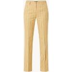 Sisley High waist straight fit pantalon in linnenblend met streepprint - Camel