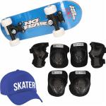 Blauwe Houten Skateboard wielen  in maat L met motief van Skater voor Meisjes 