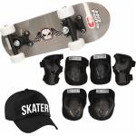 Grijze Houten Skateboard wielen  in maat L met motief van Skater voor Meisjes 