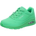 Groene Synthetische Skechers Uno Geperforeerde Wedge sneakers  in maat 35 met Hakhoogte tot 3cm in de Sale voor Dames 