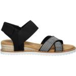 Zwarte Skechers Sleehak sandalen  in maat 37 met Hakhoogte tot 3cm met Klittenbandsluitingen voor Dames 
