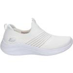 Witte Skechers Ultra Flex Platte schoenen met Instap voor Dames 