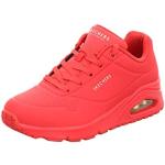 Rode Synthetische Skechers Uno Geperforeerde Wedge sneakers  in maat 35 in de Sale voor Dames 