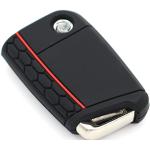 Sleutelhoes VB voor 3 toetsen auto sleutel siliconen cover sleutelhoes etui beschermhoes (zwart rood)