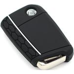Sleutelhoes VB voor 3 toetsen autosleutel silicone cover sleutelhoes etui beschermhoes (zwart-wit)