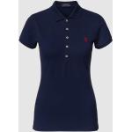 Marine-blauwe Ralph Lauren Polo Poloshirts slim fit  in maat S voor Dames 