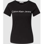 Zwarte Calvin Klein Jeans Effen T-shirts Ronde hals  in maat S voor Dames 