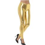 Gouden Polyester Smiffys Metallic Damesleggings  in maat L met motief van Halloween Metallic 