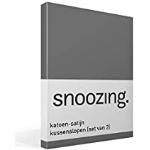 Snoozing - Katoen-satijn - Kussenslopen - 2 stuks - 60x70 cm - Antraciet
