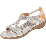 Casual Zilveren Platte sandalen  voor een Stappen / uitgaan / feest  voor de Zomer Sleehakken  in 39 voor Dames 