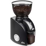 Solis Scala Zero Static 1662 Elektrische koffiemolen, koffiemolen, espressomolen met 24 maalinstellingen, bescherming tegen statische koffie, koffiebonenhouder, 300 gram, zwart