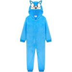 Sonic The Hedgehog Rompertjes voor jongens, fleece onesie, geschenken voor gamers (Blau, 4-5 Jaar)
