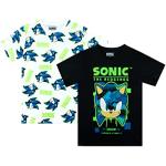 Multicolored Sonic All over print Kinder T-shirts met opdruk  in maat 110 voor Jongens 