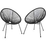 Zwarte Stalen Ambientehome Design stoelen 2 stuks 