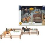 Speelgoed figuur set twee paarden met ruiters en accessoires