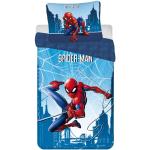 Blauwe Spider-Man Kinderdekbedovertrekken  in 140x200 met motief van USA 