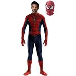 Rode Elasthan Spider-Man Superhelden kostuums  in maat XXL met motief van Halloween 