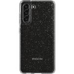 Transparante Siliconen Krasbestendig Spigen Samsung Galaxy S21 Hoesjes met Glitter 