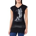 Gothic Zwarte Spiral Used Look T-shirts  in maat XL voor Dames 