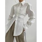 Casual Witte Polyester Blouses lange mouwen  in maat XL voor Dames 