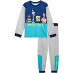 SPONGEBOB SQUAREPANTS Jongens pyjama, kinderpyjama, lange mouwen, katoen, jongens pyjama, Blauw/Grijs, 5-6 jaar