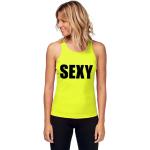 Sexy Neongele Polyester Statement shirts voor Dames 