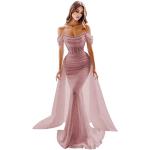 Sexy Roze Tulen Party jurken  voor een Bruid Off-shoulder halslijn  in maat 3XL met Sequins voor Dames 