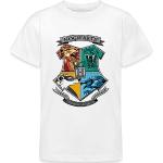 Spreadshirt Harry Potter Hogwarts Logo Teenager T-shirt, 152/164 (12-14 jaar), wit