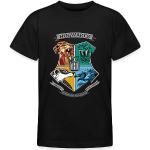 Spreadshirt Harry Potter Hogwarts Logo Teenager T-shirt, 134/146 (9-11 jaar), zwart