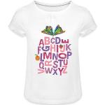 Spreadshirt Rupsje Nooitgenoeg Alfabet Meisjes T-shirt met plooien, 8 jaar, wit