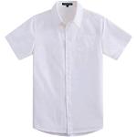 Casual Witte Polyester Kinderoverhemden met korte mouw voor Jongens 