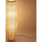 Scandinavische Bruine Rotan Gevlochten Vloerlampen met motief van Bamboe Gepolijste Sustainable 