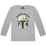 Grijze Star Wars Boba Fett Kinder T-shirt lange mouwen  in maat 164 voor Jongens 