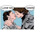 Star Wars Classic Comic Quote Leia Han - Grootte: 70 x 50 cm - Komar, muurschildering, posters, kunstdruk (zonder lijst)