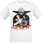 Witte Star Wars Yoda Effen T-shirts Ronde hals  in maat M voor Heren 