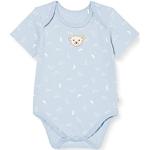 Steiff Unisex baby body korte mouwen GOTS onderhemd, Celestial Blue, 50 cm